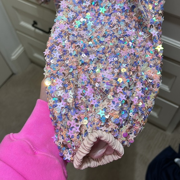 NWT Retrofete Aubrielle Pink Sequin Mini Dress with Ling Sleeves PERFECT FOR NYE - Picture 7 of 8